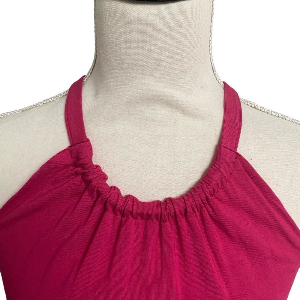 Rachel Zoe Fuchsia Pink Halter Maxi Dress Tiered Hem NWT Size Small - Picture 5 of 14